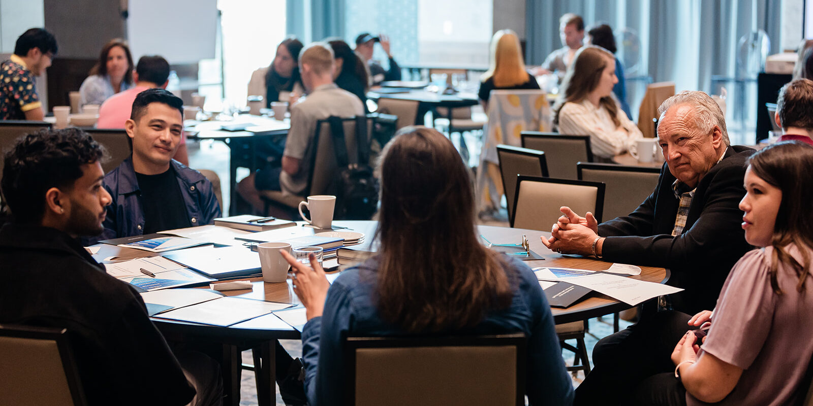 members of a business during a leadership training program